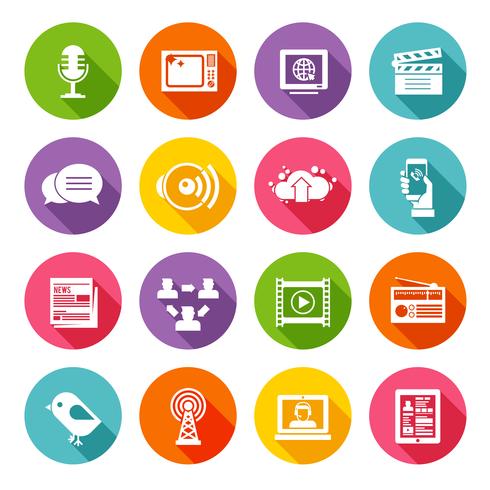 Conjunto de iconos de medios vector