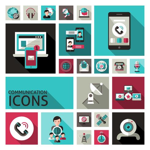 Conjunto de iconos de comunicación vector