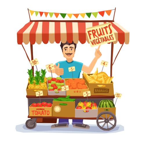 Street Seller Illustration vector