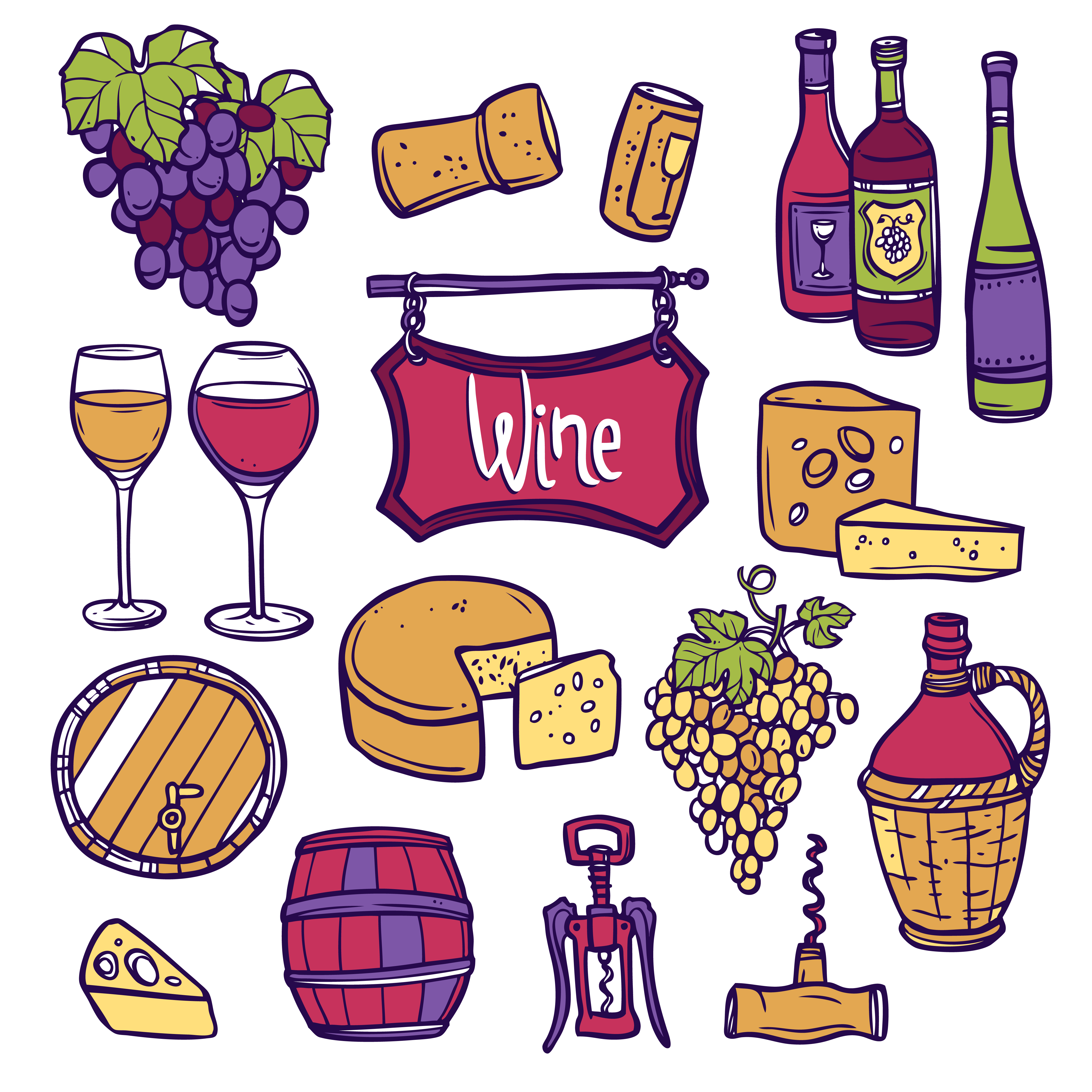 Download Wine Icon Set - Download Free Vectors, Clipart Graphics ...