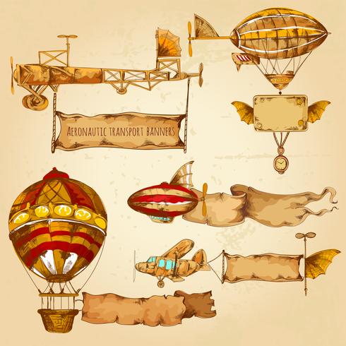 Aeronaves Con Banners vector