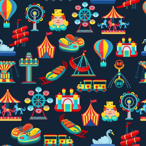 Amusement Park Seamless Pattern vector