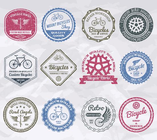 Sellos de emblemas de ciclismo vector