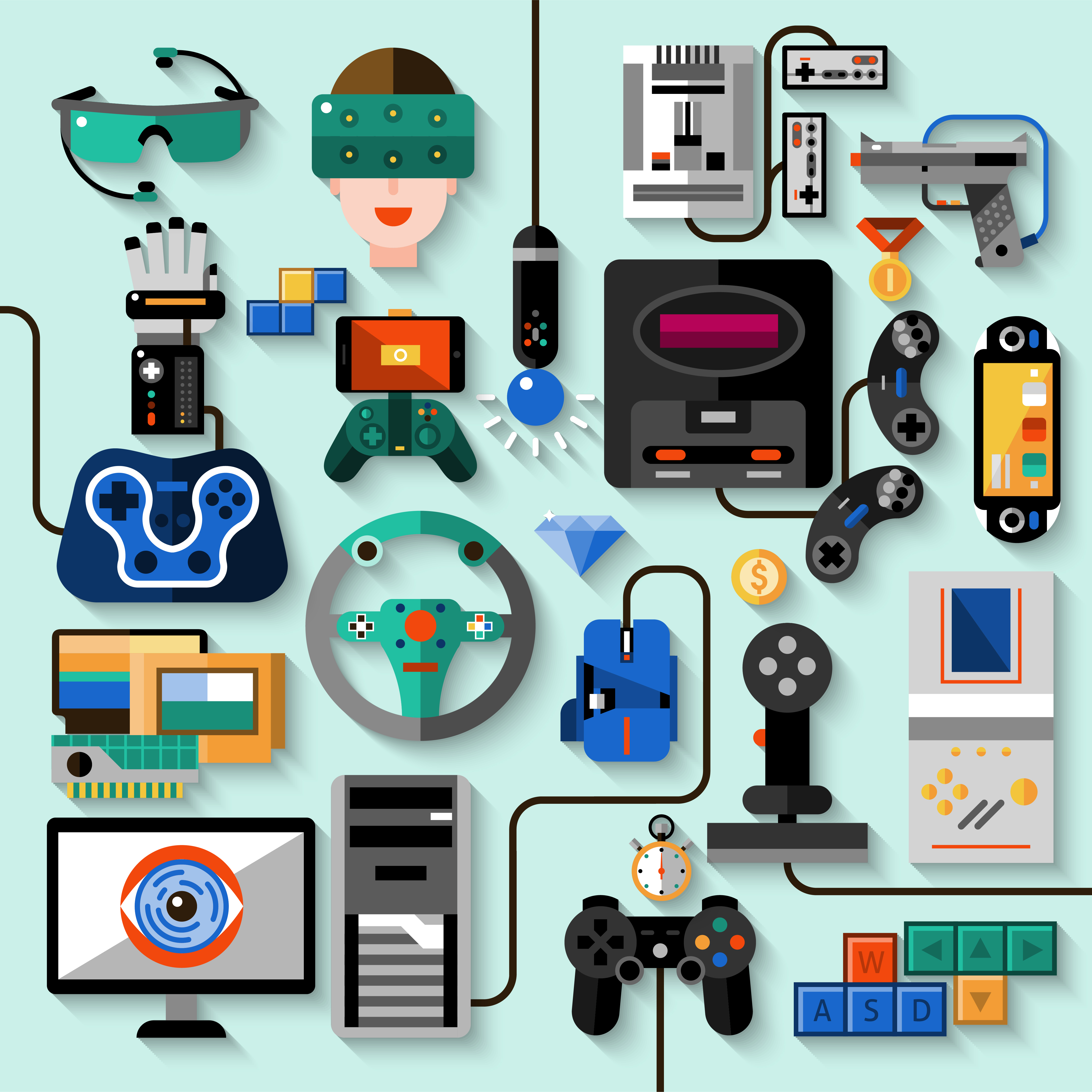 Gaming Gadgets Set 462380 Vector Art at Vecteezy