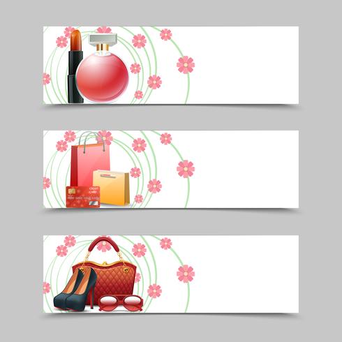 Banners de compras para mujeres vector