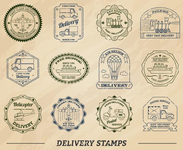 Delivery Stamps Set vector