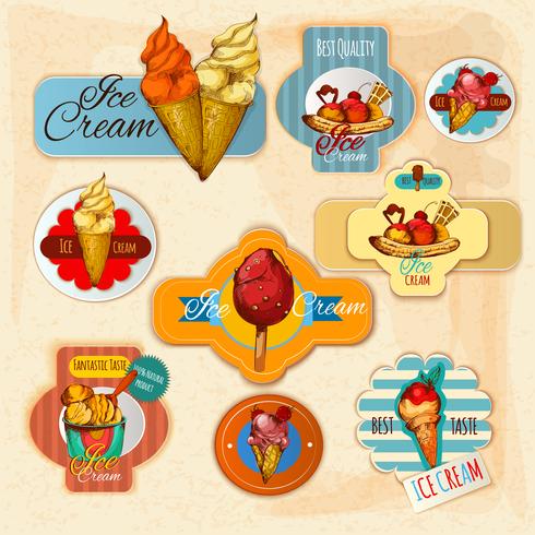 Ice Cream Labels vector