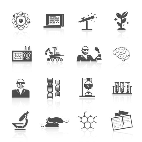Conjunto de iconos de ciencia e investigación vector