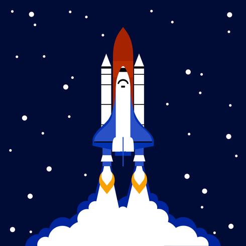 Launch concept space rocket background vector