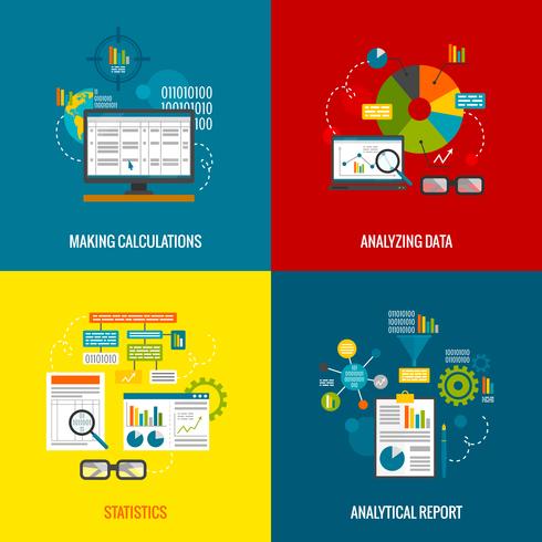 Conjunto plano de análisis de datos vector