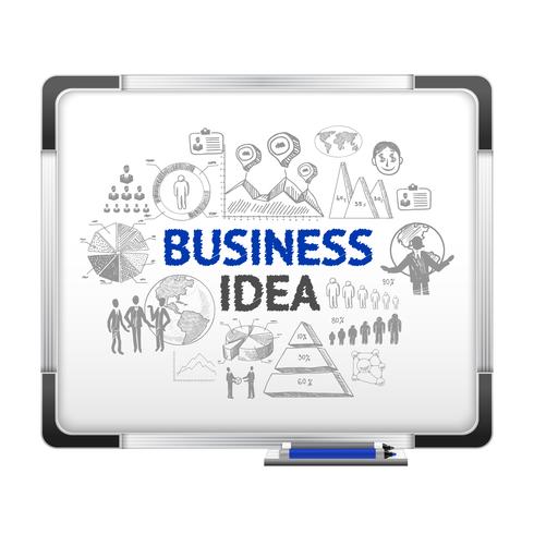 Magnet board with business ideas sketch  vector