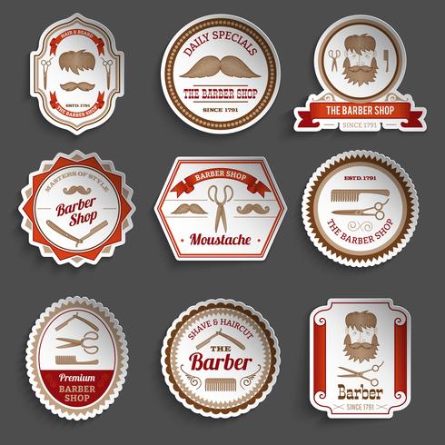 Barber Shop Stickers vector