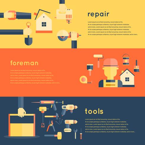 Home Repair Tools Banners vector