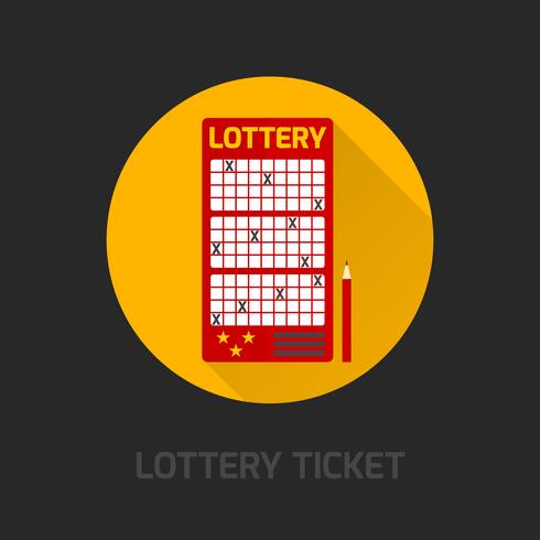 Lottery card icon flat vector