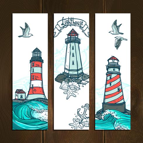Lighthouse Banner Set vector
