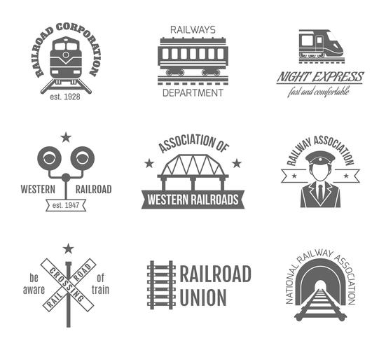 Conjunto de etiquetas ferroviarias vector