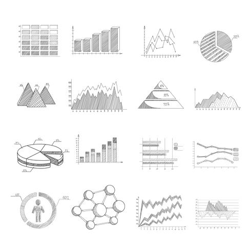 Sketch Diagrams Set vector