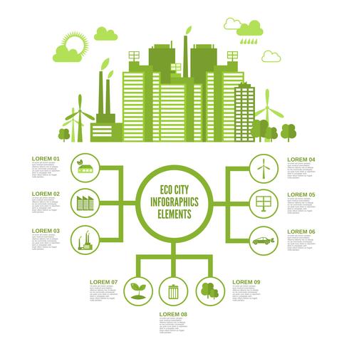 Eco Town Infographic vector