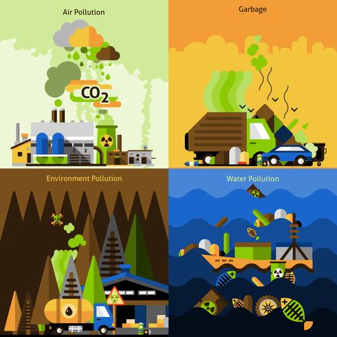 Pollution Design Set vector