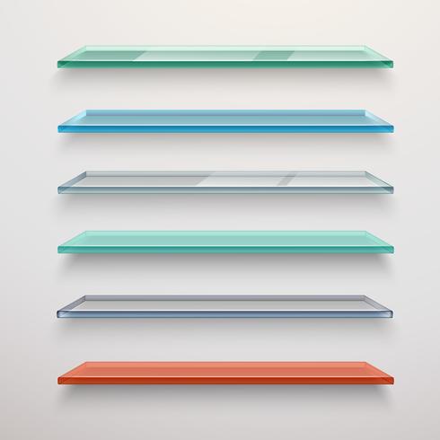 Glass Shelves Set vector