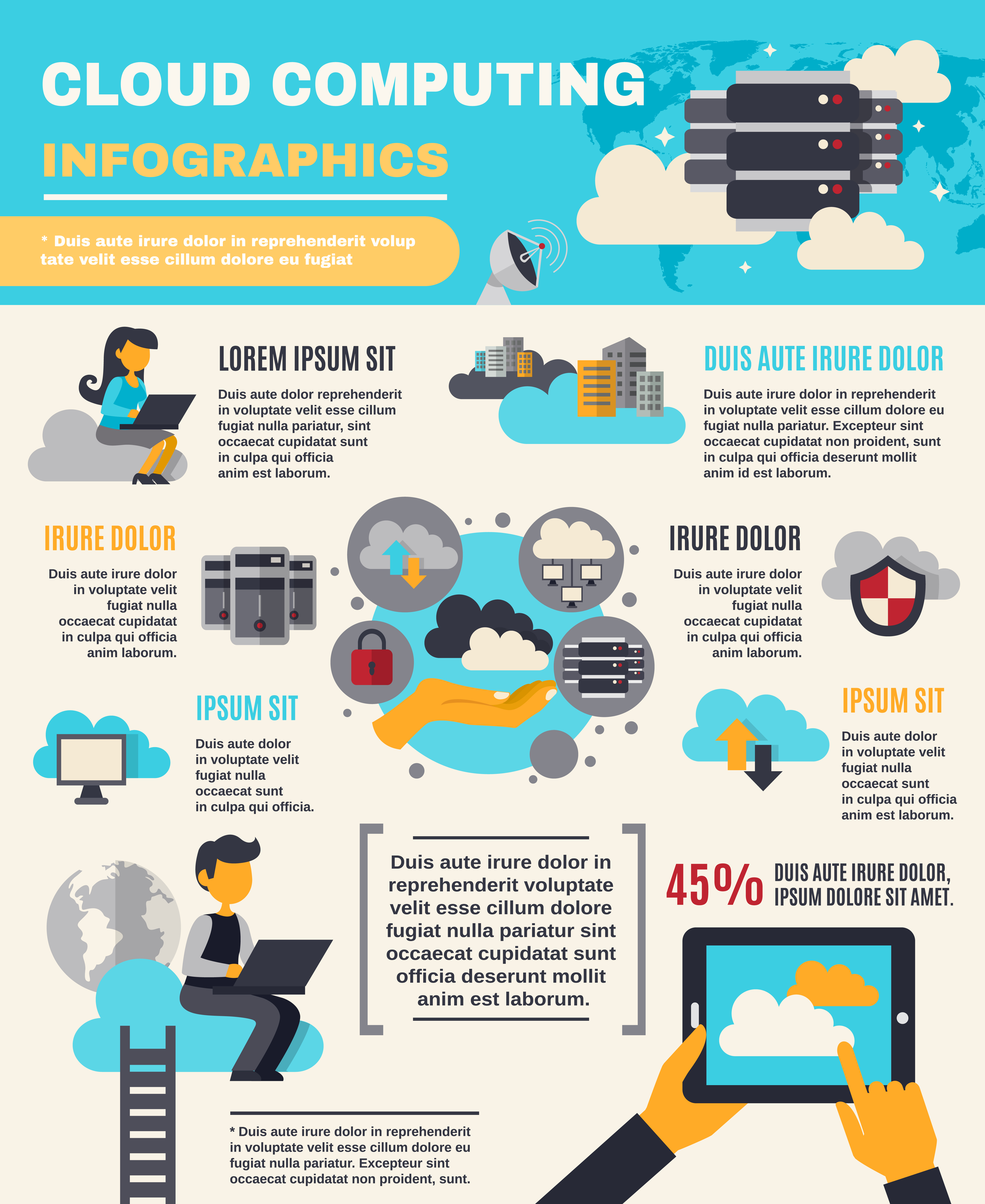 Cloud Computing Infographics 462613 Vector Art At Vecteezy