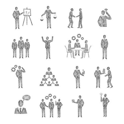 Sketch Business People vector