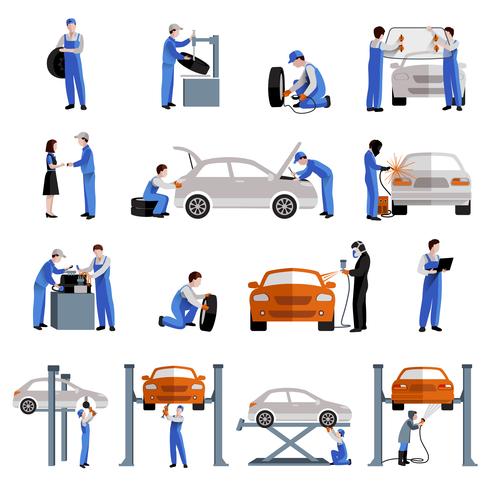 Mechanic Icons Set vector