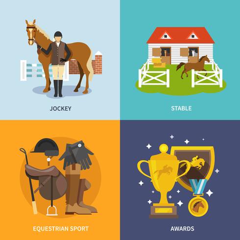 Jockey Flat Set vector