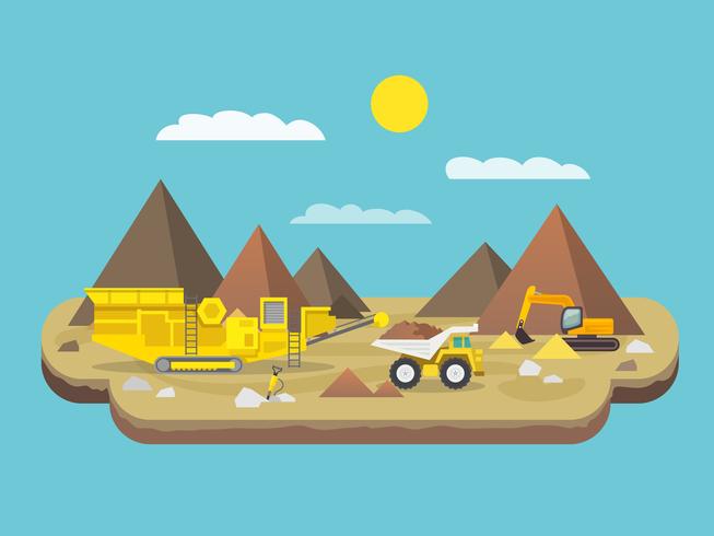 Quarry Flat Illustration vector