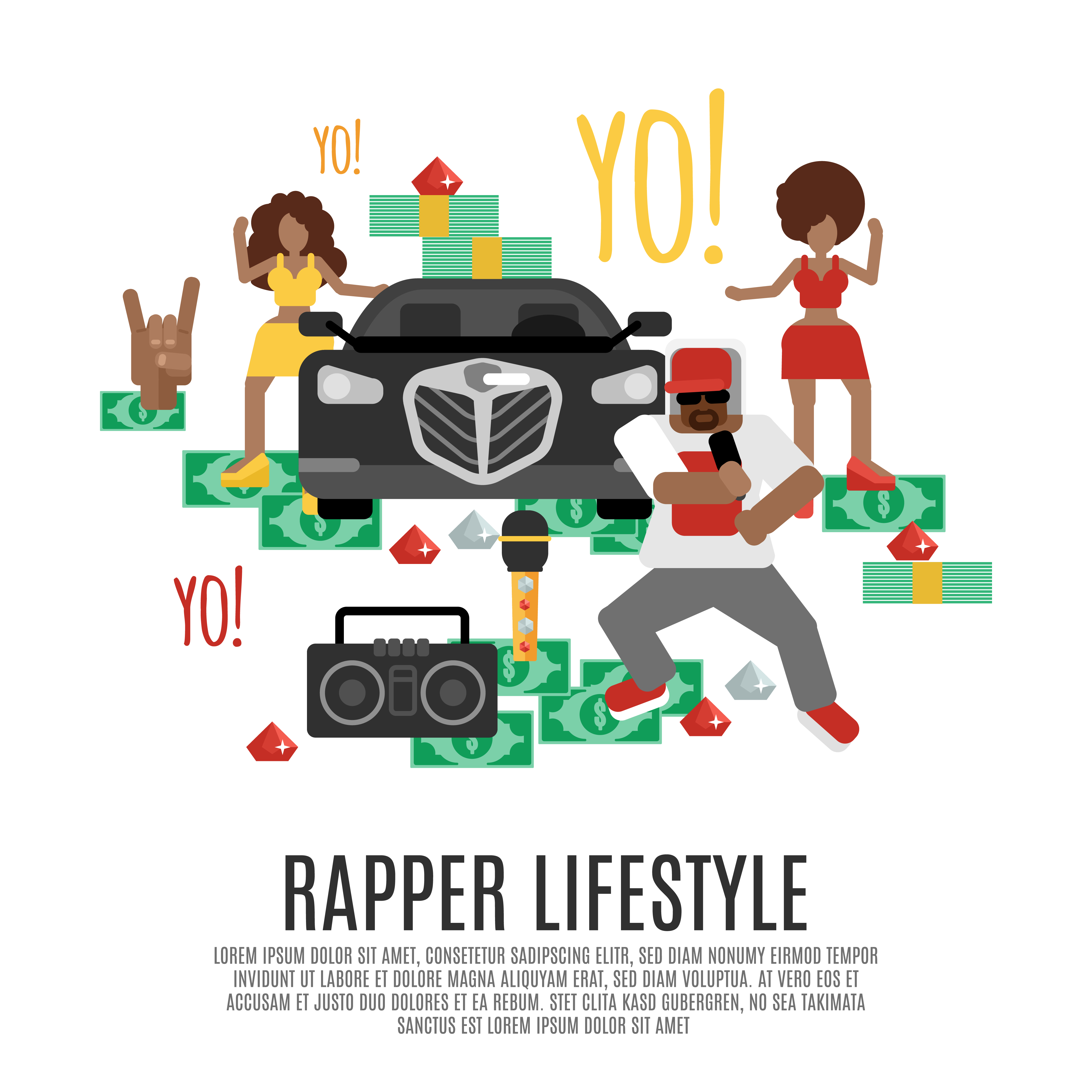 Rap Music Concept 462716 Vector Art at Vecteezy