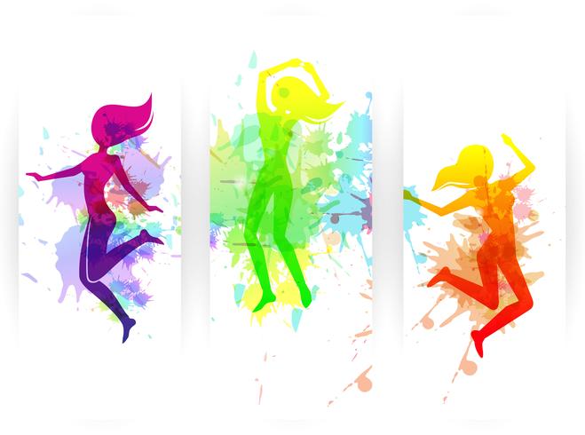 Jumping People Banners vector