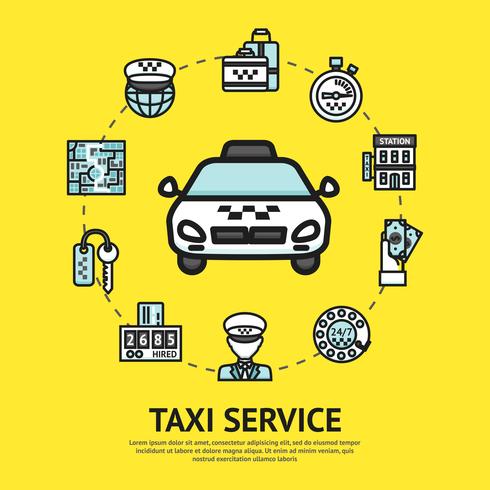 Ilustración de servicio de taxi vector