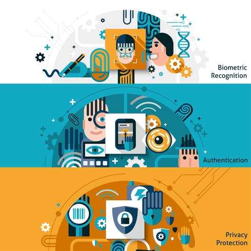 Biometric Authentication Banners vector