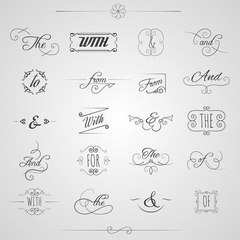 Catchwords Decorative Set vector