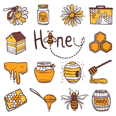 Honey Icons Set vector