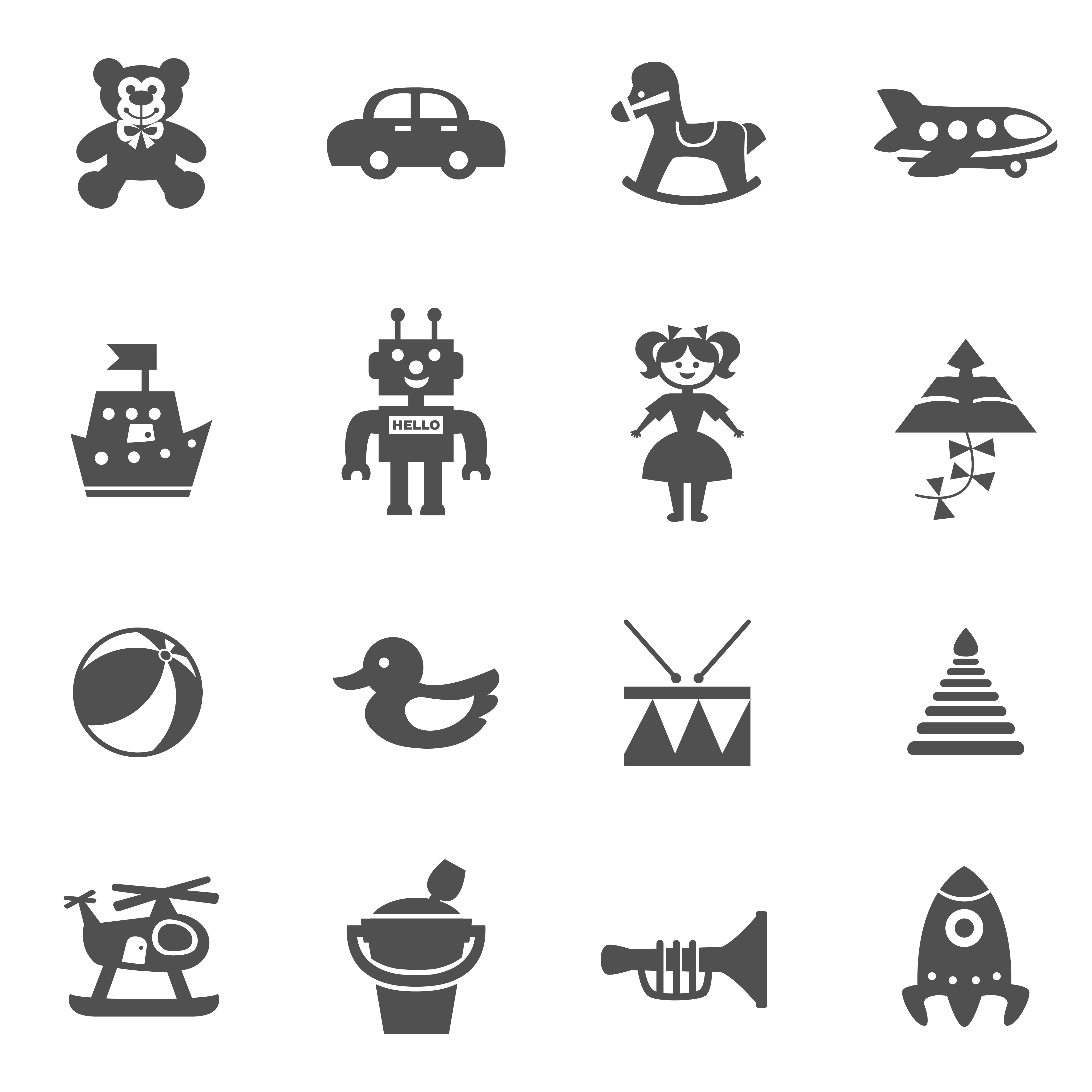 Toys Icons Set 462782 Vector Art at Vecteezy