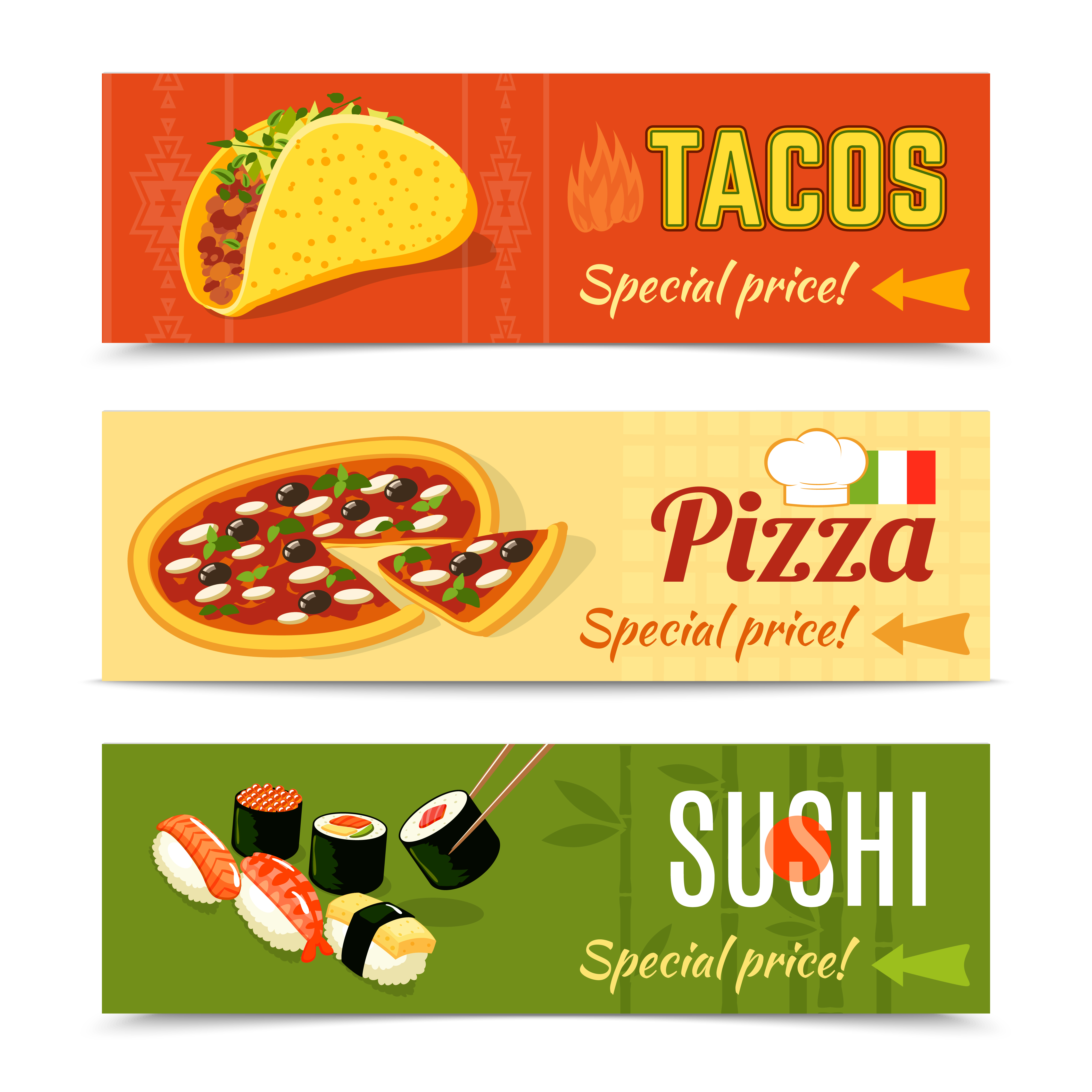 Food Banners Set 462785 Vector Art at Vecteezy