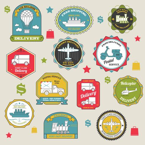 Delivery Emblems Colored vector