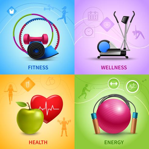 Conjunto de iconos de fitness vector