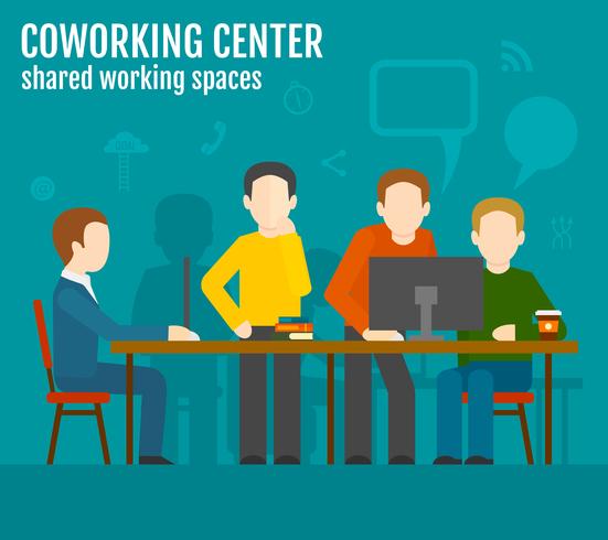 Concepto de centro de coworking vector