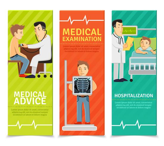 Banners de examen médico vector