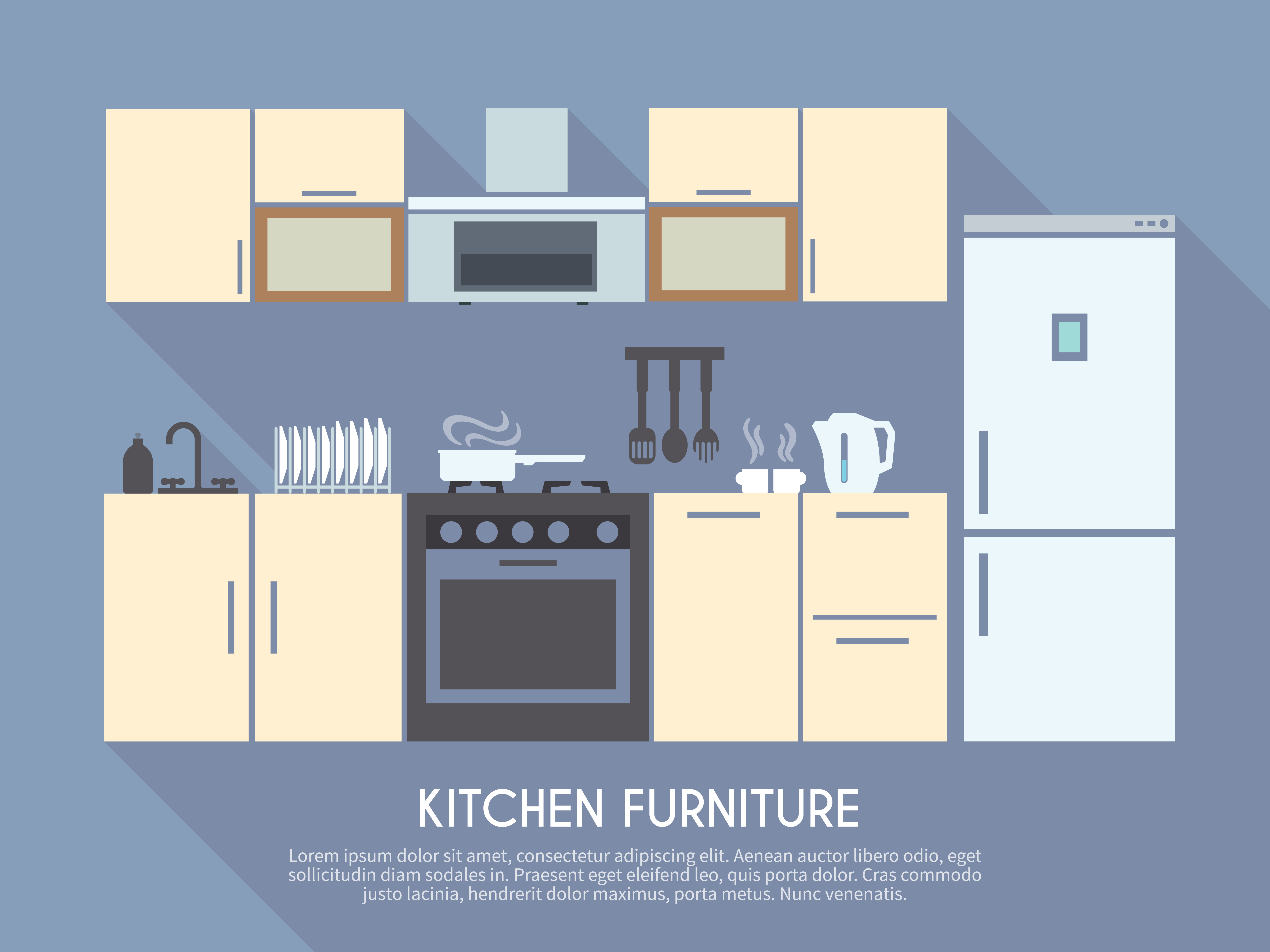 Kitchen Furniture Illustration 462821 Vector Art at Vecteezy