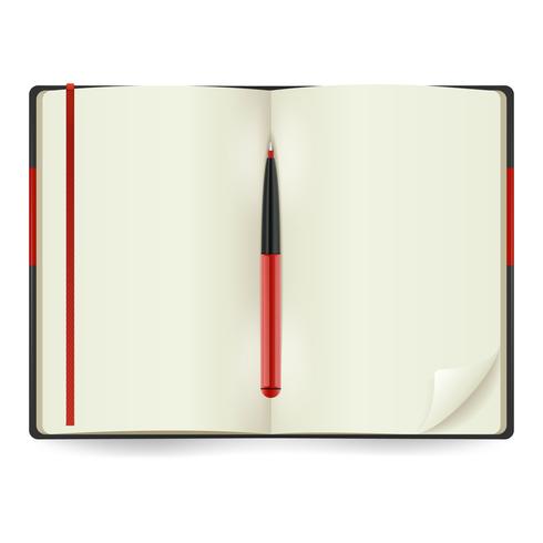 Open Notepad Realistic vector