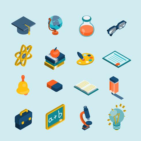 Education Isometric Set vector