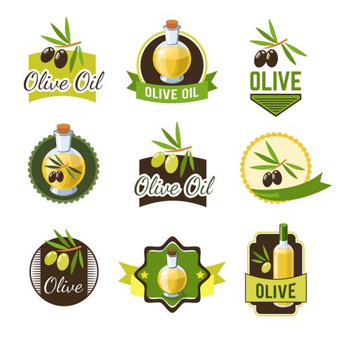 Insignias de olivo vector