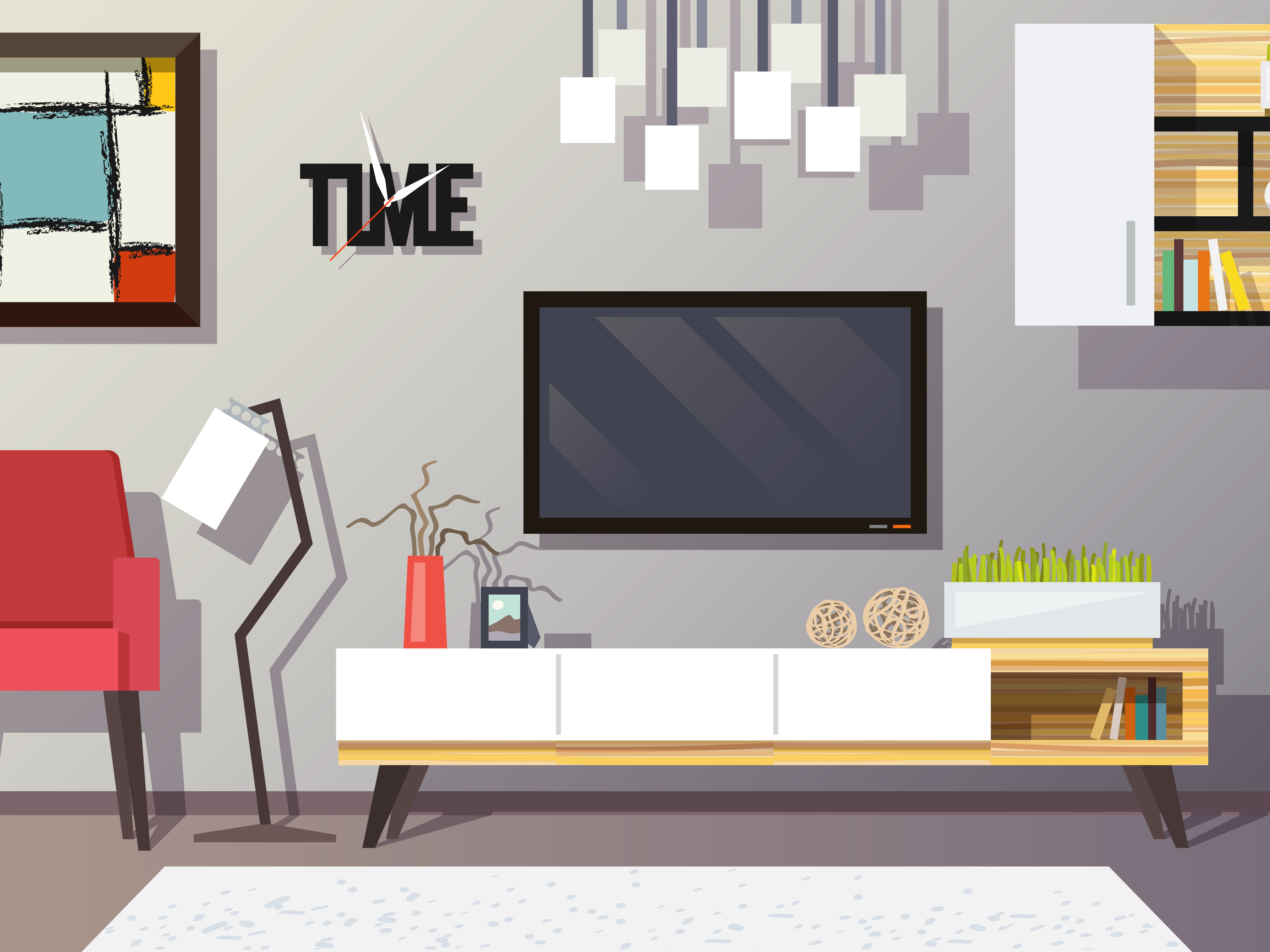 staged living room vector