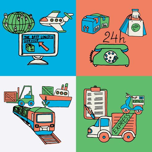 Logistic design concept flat icons vector