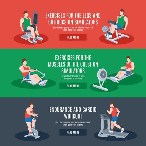 Exercise Machines Set vector