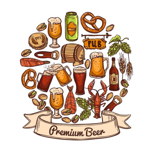 Concepto de cerveza premium vector