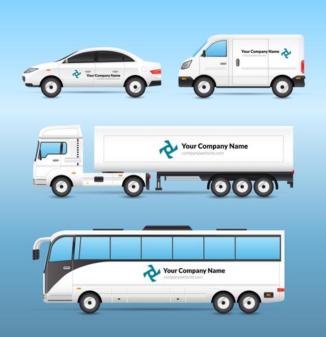 Conjunto de publicidad de transporte vector